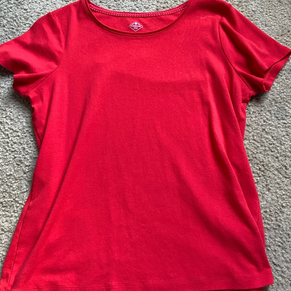 red short sleeve top